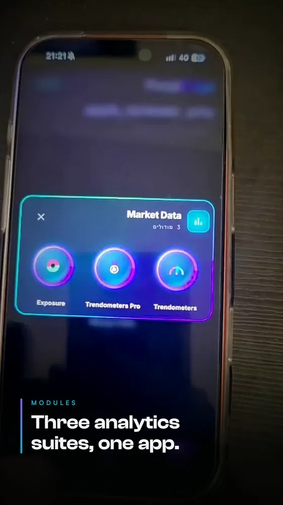 PurplEdge app modules shown on a phone